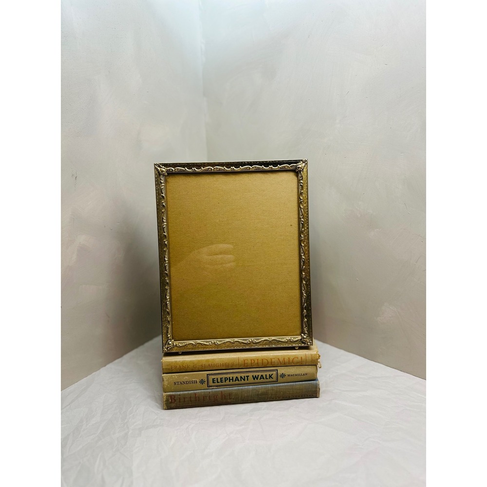 Vintage Brass Ornate Metal Picture Frame 8x10 Scroll Design Tabletop Wall Mount